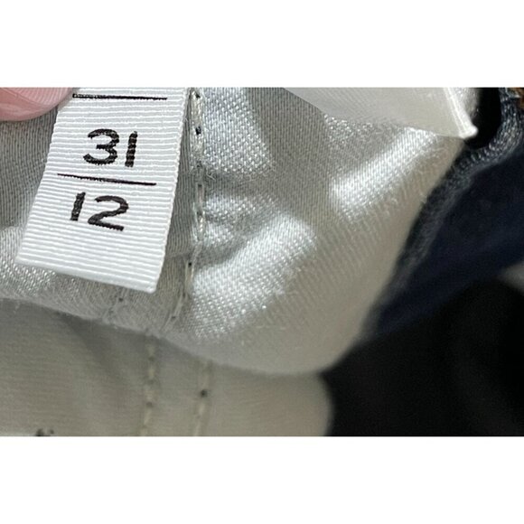 Loft Women's Jeans Curvy Skinny Raw Hem Mid Rise Dark Wash Size 12 - Picture 6 of 6